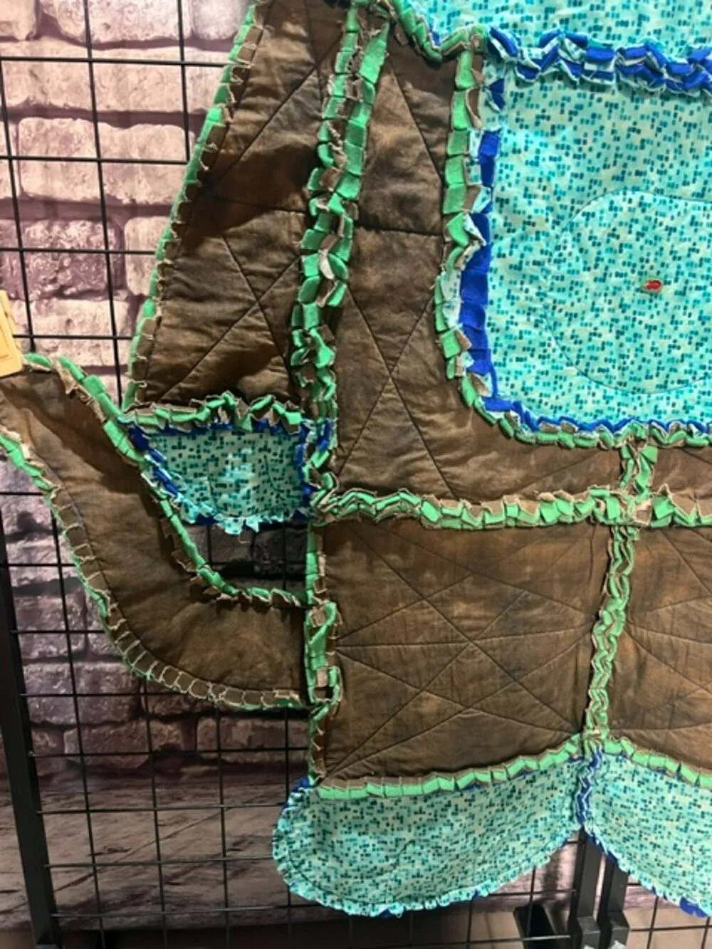 Blue & Green Large Monkey Rag Quilt